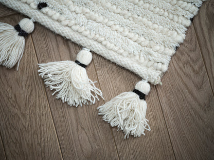 Nepal Rug Cream Black Tile, 120x170