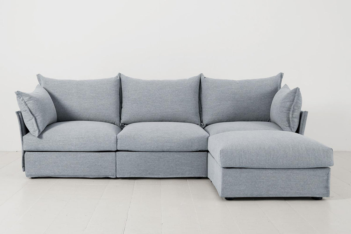 Model 06 3-Seater Right Chaise Sofa, Seaglass