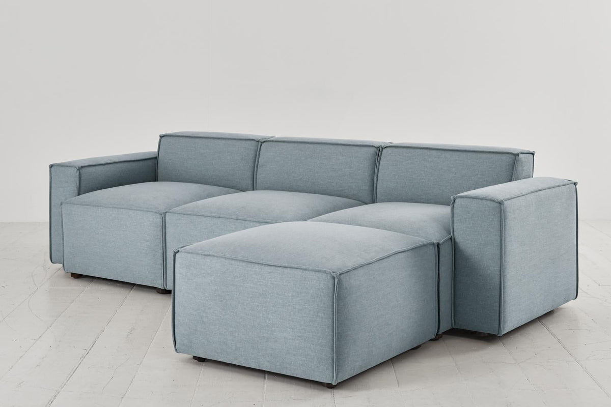 Model 03 3-Seater Right Chaise Sofa, Seaglass