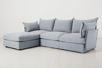 Model 06 3-Seater Left Chaise Sofa, Seaglass