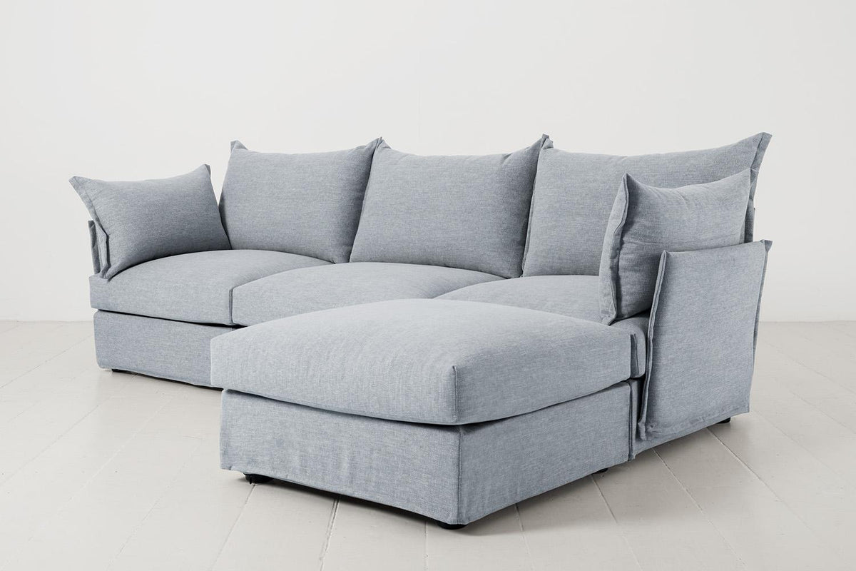 Model 06 3-Seater Right Chaise Sofa, Seaglass