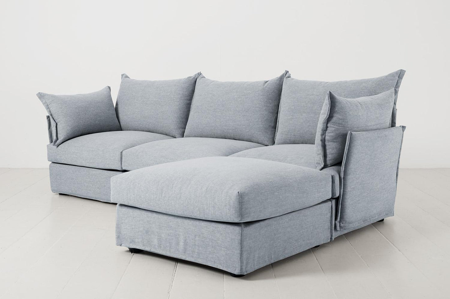 Model 06 3-Seater Right Chaise Sofa, Seaglass