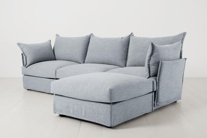 Model 06 3-Seater Right Chaise Sofa, Seaglass