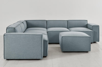 Model 03 Corner Sofa with Ottoman, Seaglass