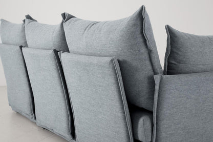 Model 06 3-Seater Left Chaise Sofa, Seaglass
