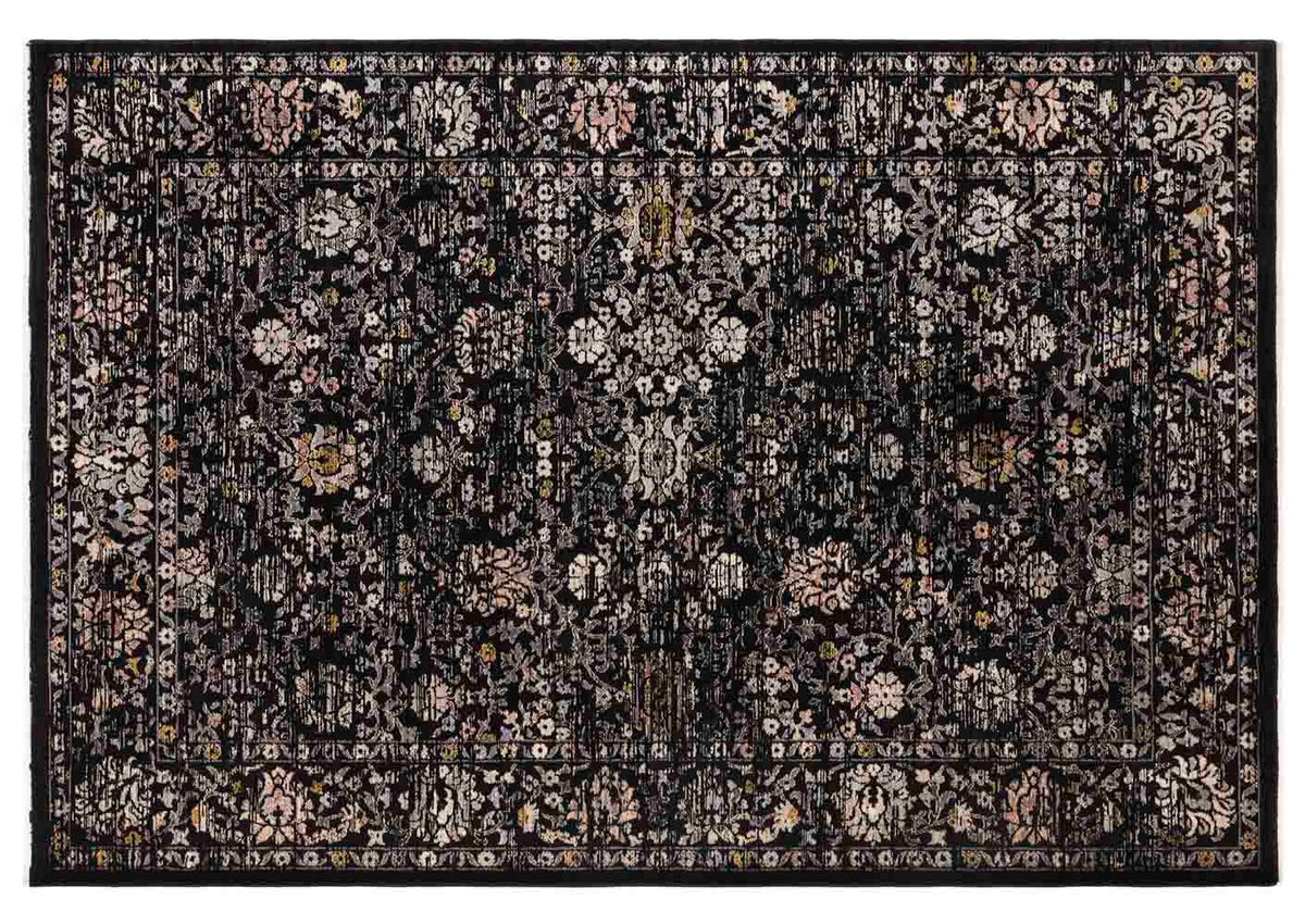 Sovereign Black Vintage Floral Rug