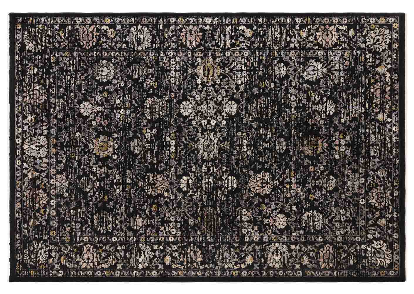 Sovereign Black Vintage Floral Rug