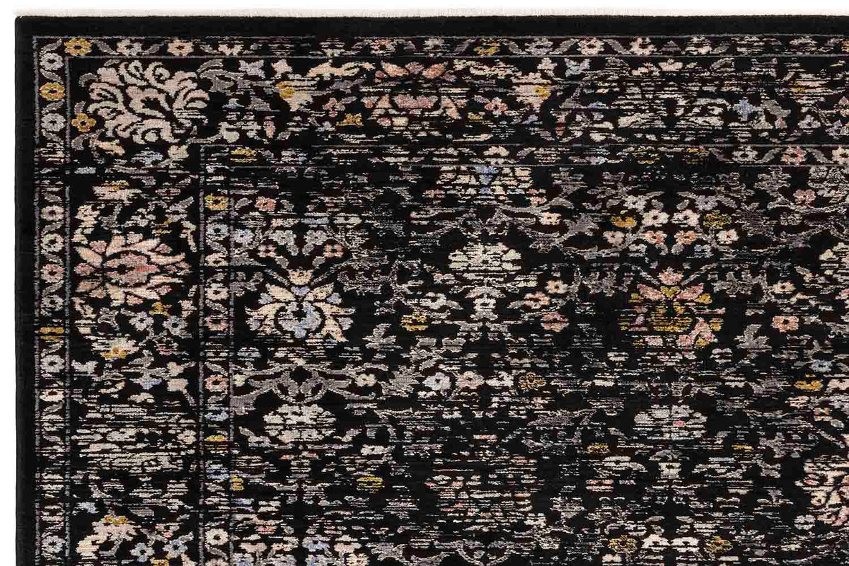Sovereign Black Vintage Floral Rug