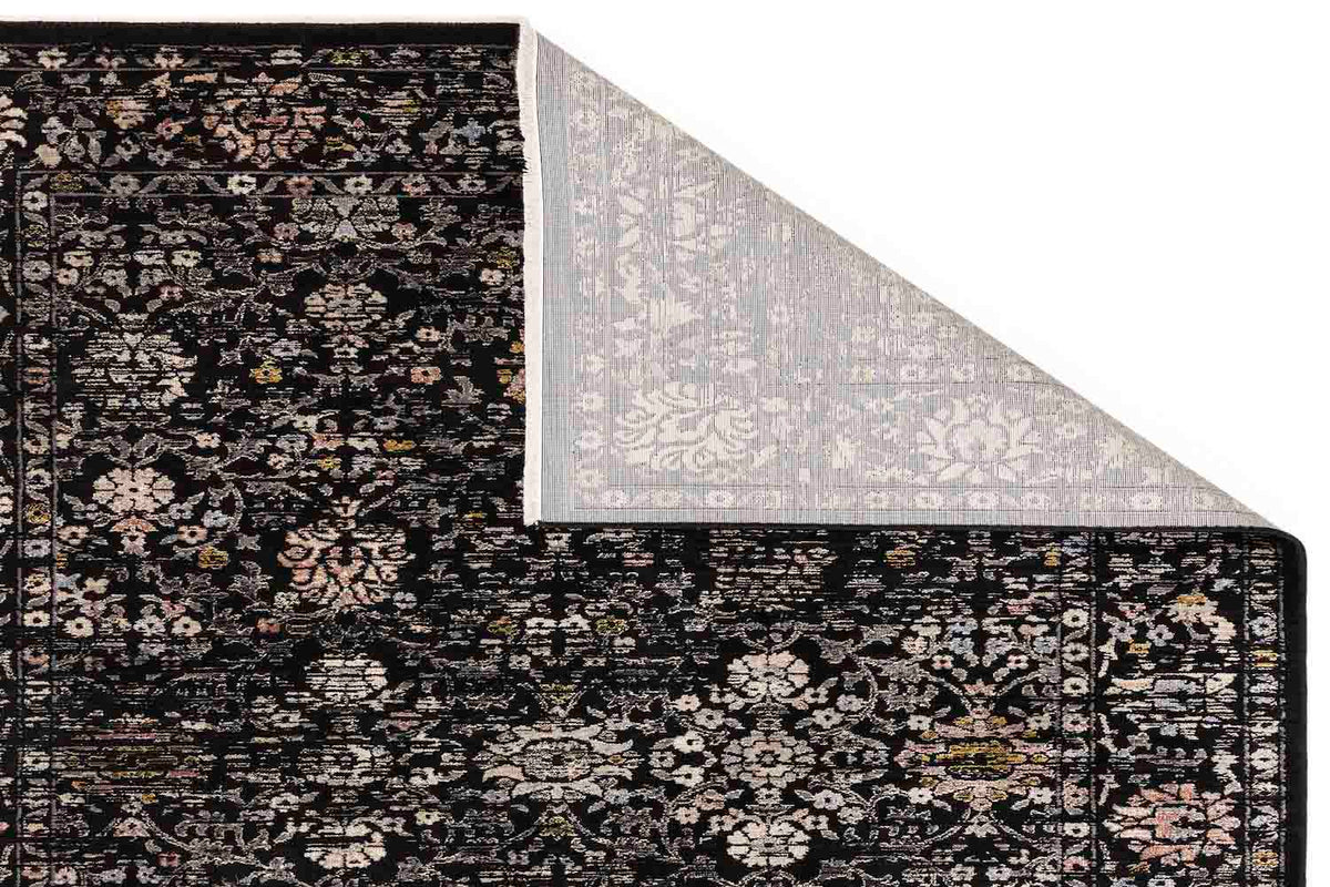 Sovereign Black Vintage Floral Rug