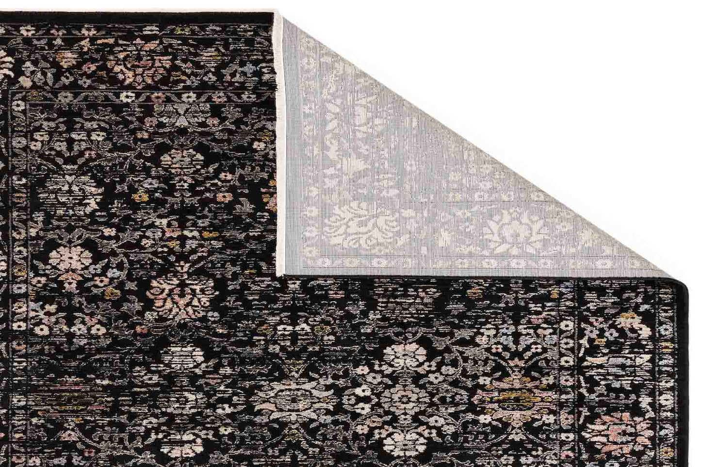 Sovereign Black Vintage Floral Rug