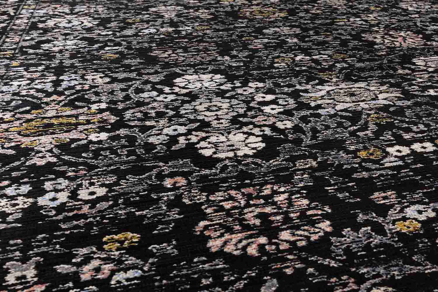 Sovereign Black Vintage Floral Rug