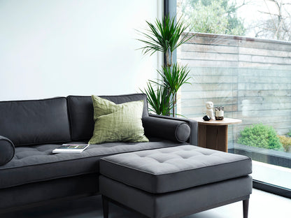 Model 02 2-Seater Sofa with Ottoman, Charcoal
