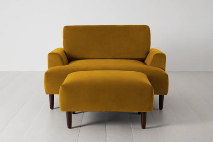 Mustard image 1 - Model 05 Chaise Longue in Mustard Velvet Front View