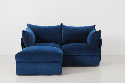 Navy Image 1 - Model 06 2 Seater Left Corner Sofa in Navy Front View