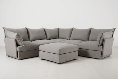 Shadow Image 1 - Model 06 Corner Sofa with Ottoman in Shadow Front View