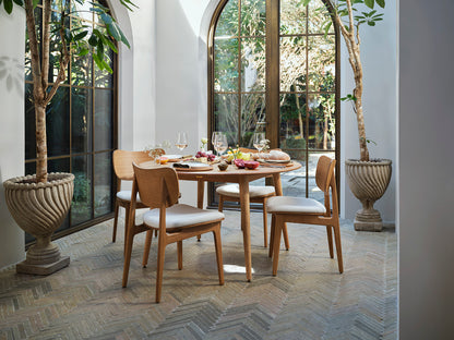 Dining Chair 02 (set of 2), Oak / Ivory