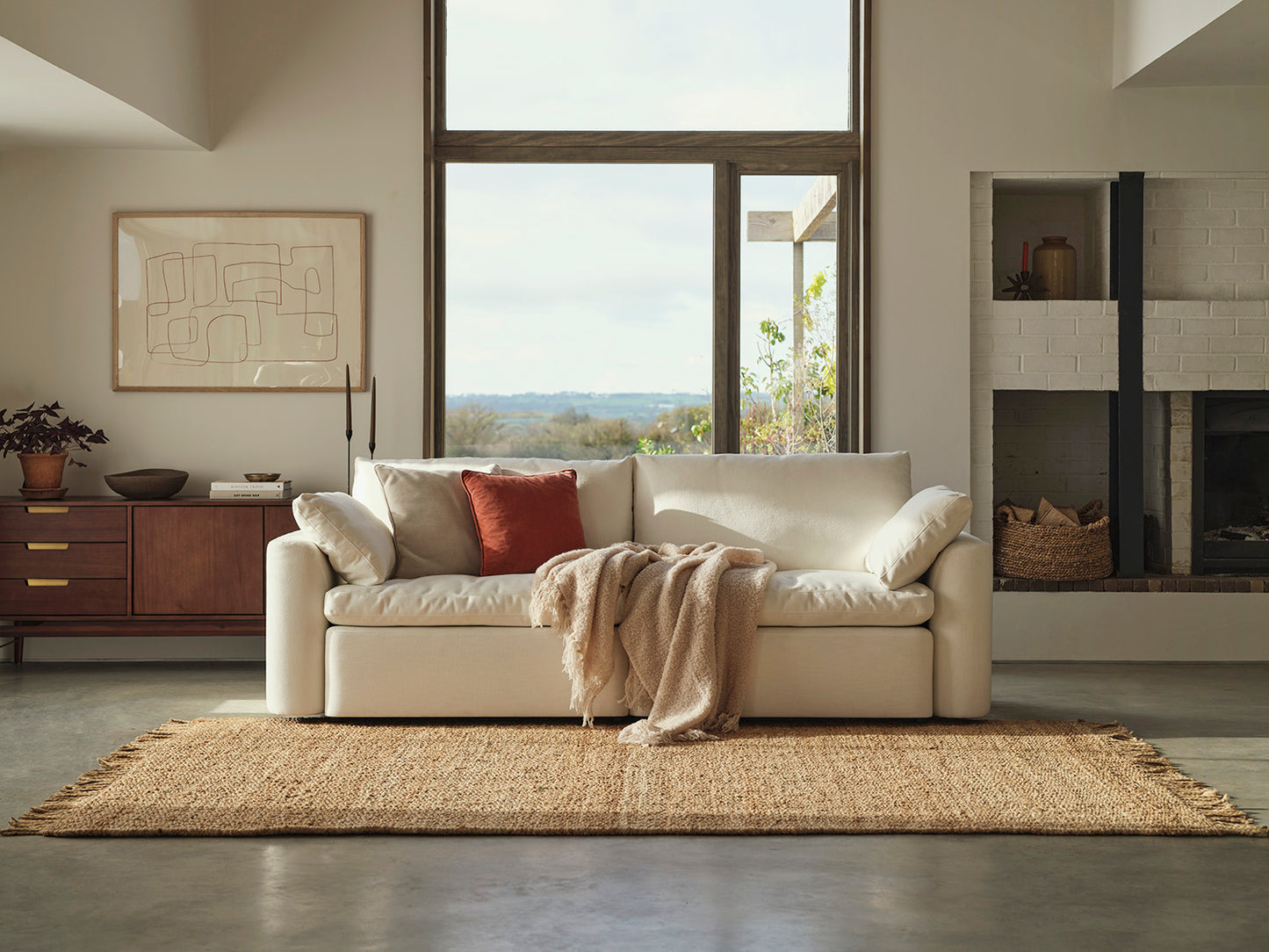 Model 13 3-Seater Sofa, White