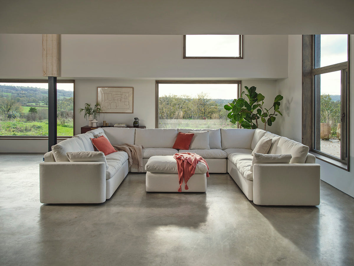 Model 13 U Shaped Sofa, White