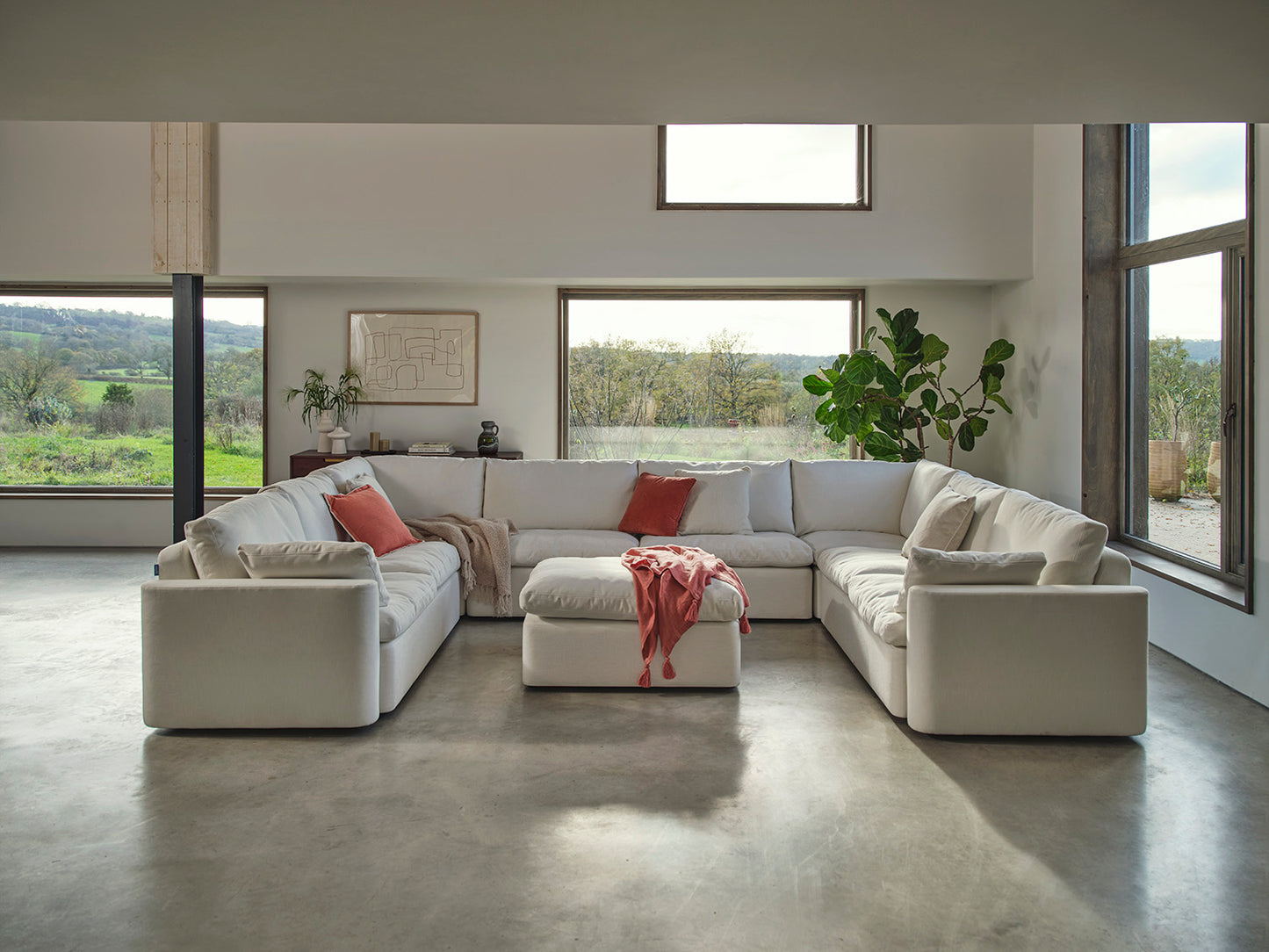 Model 13 U Shaped Sofa, White