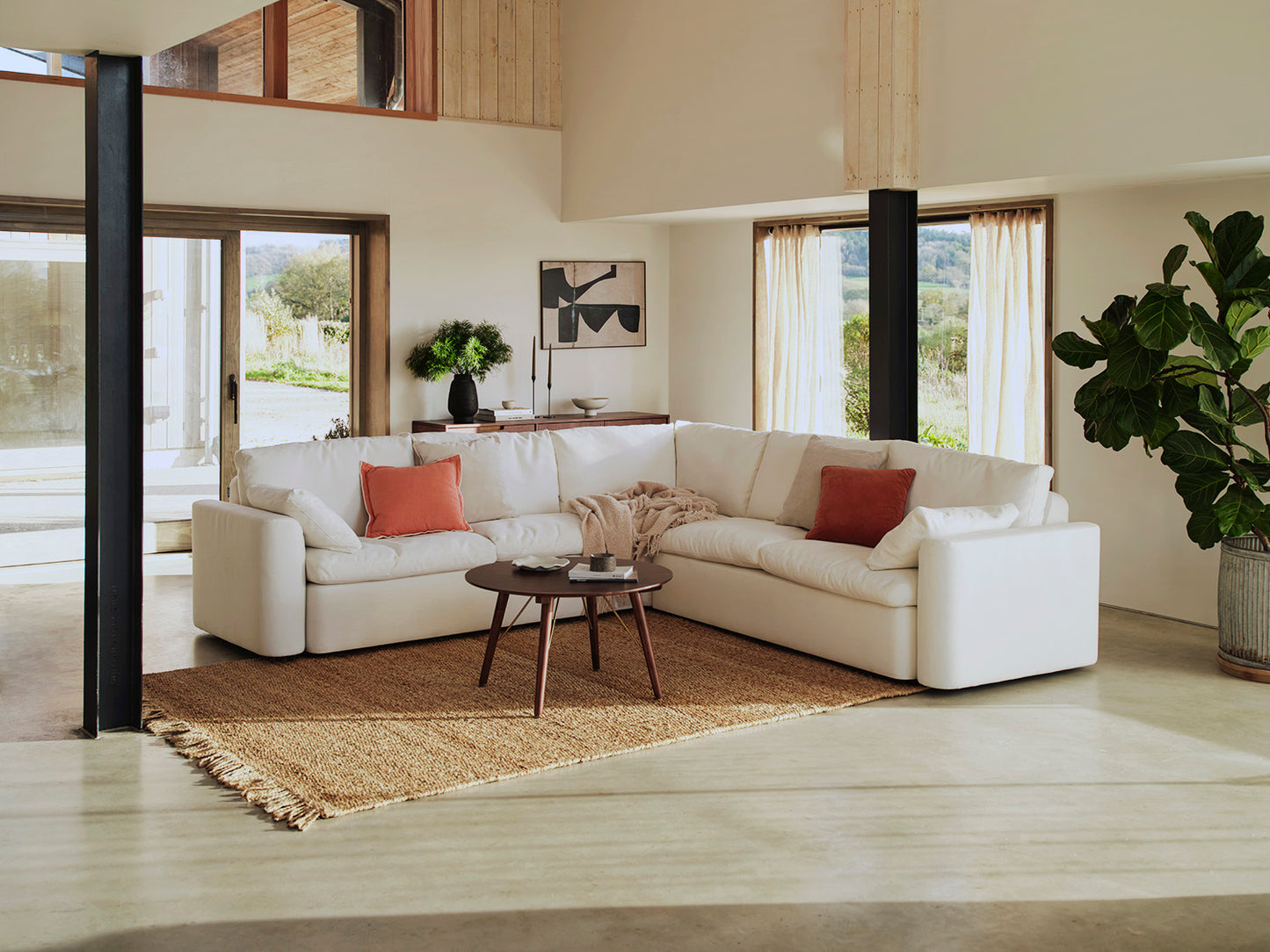 Model 13 Corner Sofa, White