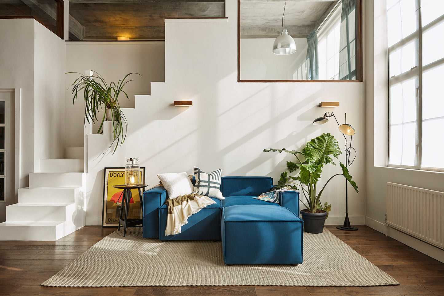 Model 03 2-Seater Left Chaise Sofa, Teal