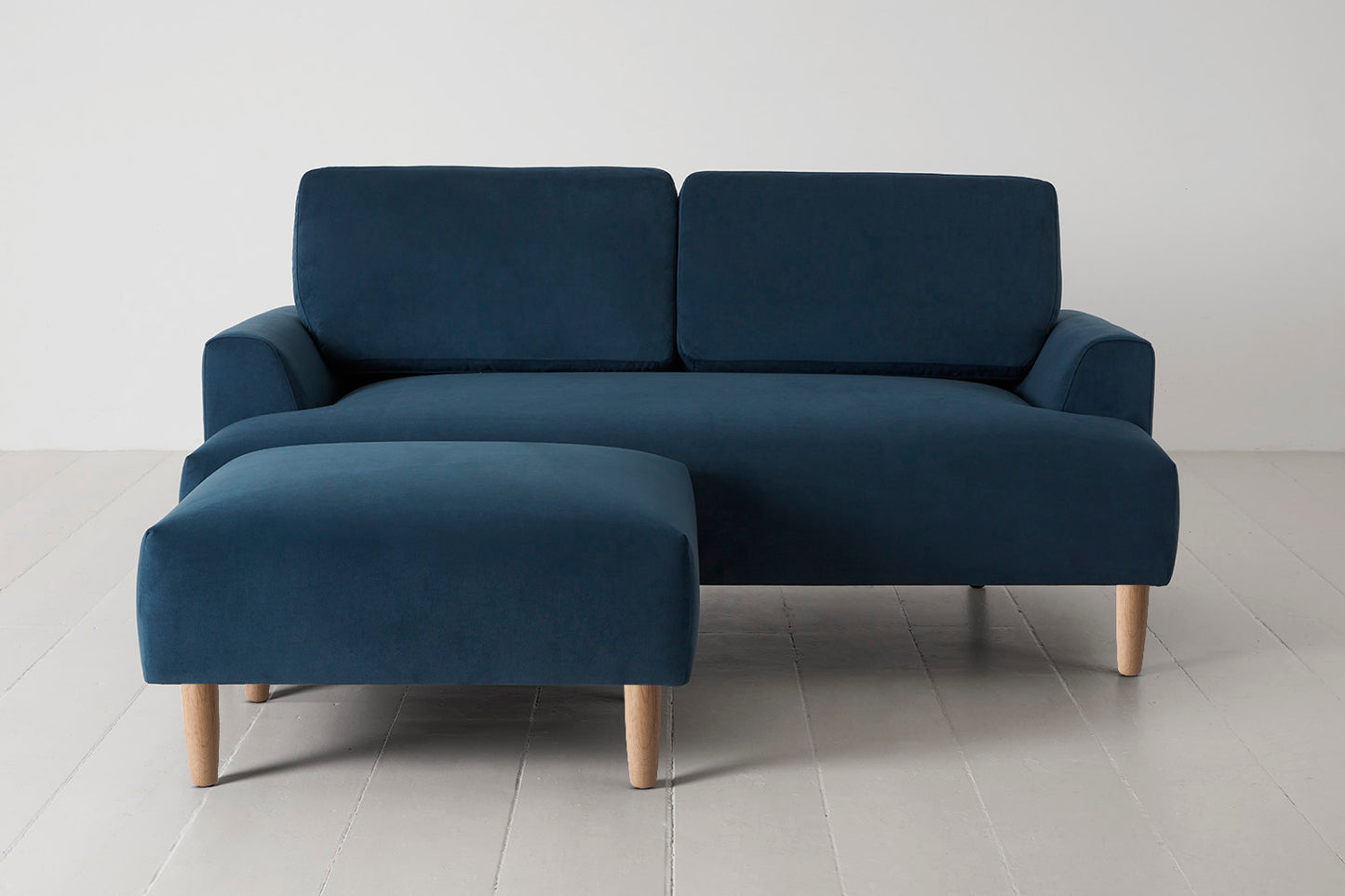 Model 05 2-Seater Sofa with Ottoman, Oak / Teal