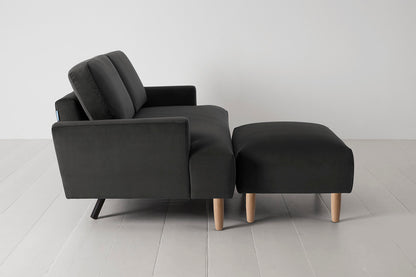 Model 05 2-Seater Sofa with Ottoman, Oak / Charcoal