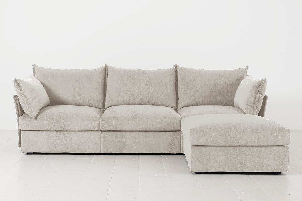 Model 06 3-Seater Right Chaise Sofa, Chalk