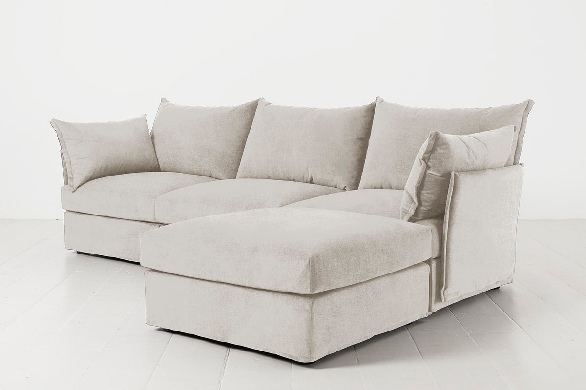 Model 06 3-Seater Right Chaise Sofa, Chalk