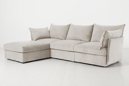 Model 06 3-Seater Left Chaise Sofa, Chalk