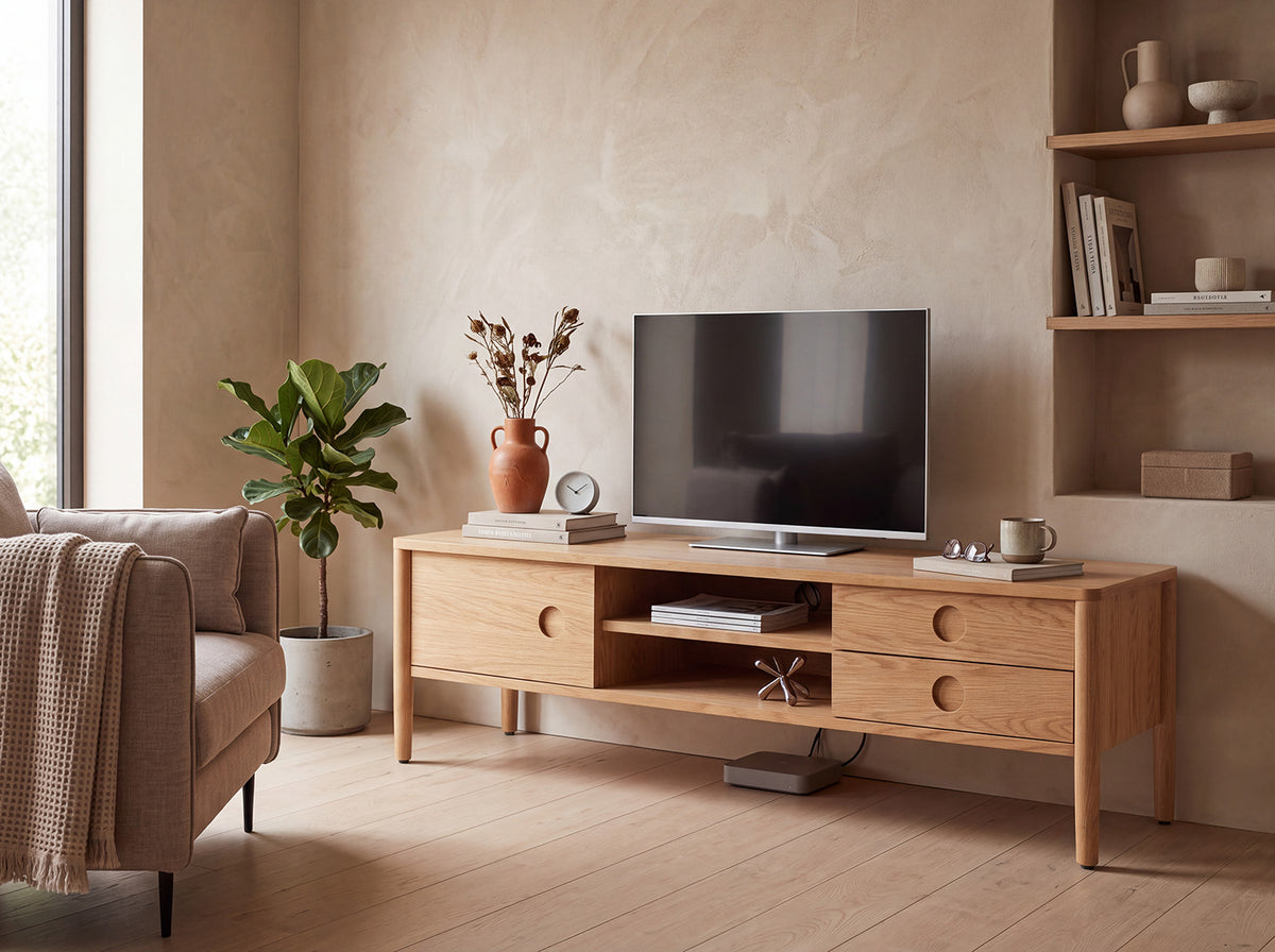 TV Unit 03 For TVs up to 65-inches, Oak