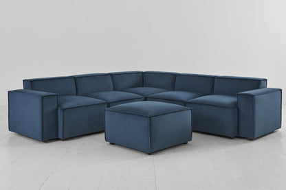 Model 03 Corner Sofa with Ottoman, Teal