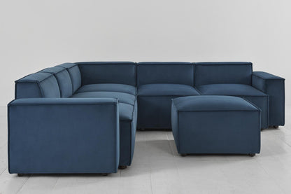 Model 03 Corner Sofa with Ottoman, Teal