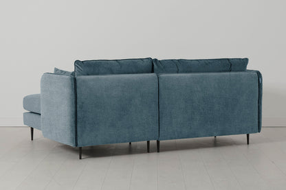 Model 19 3 Seater Right Chaise Sofa, Hydro — Three-quarter View
