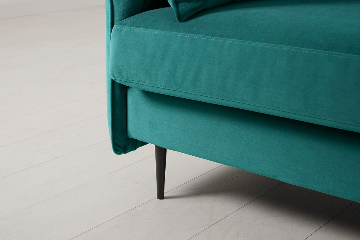 Model 19 2 Seater Sofa with Ottoman - Kingfisher