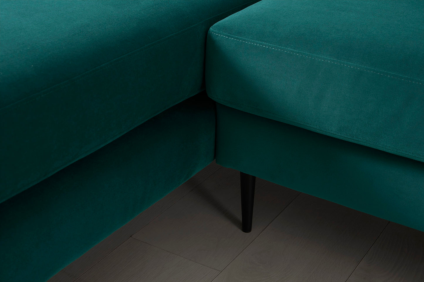 Model 19 3 Seater Left Chaise Sofa, Kingfisher