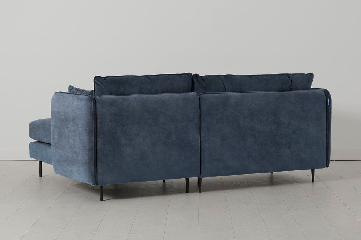 Model 19 3 Seater Right Chaise Sofa, Ocean — angle view