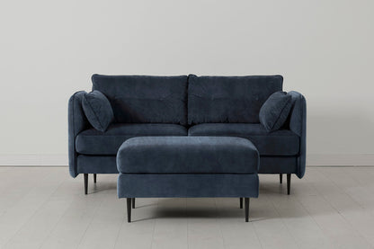 2-Seater Sofa in blue mottled velvet