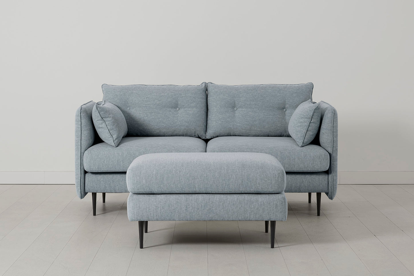 Model 19 2 Seater Sofa with Ottoman, Seaglass