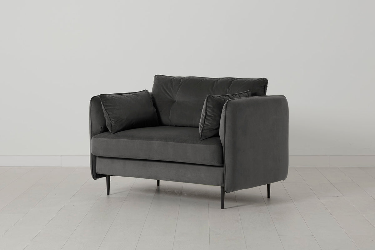 Model 19 Loveseat, Charcoal — Model 19 - Loveseat - Charcoal 04