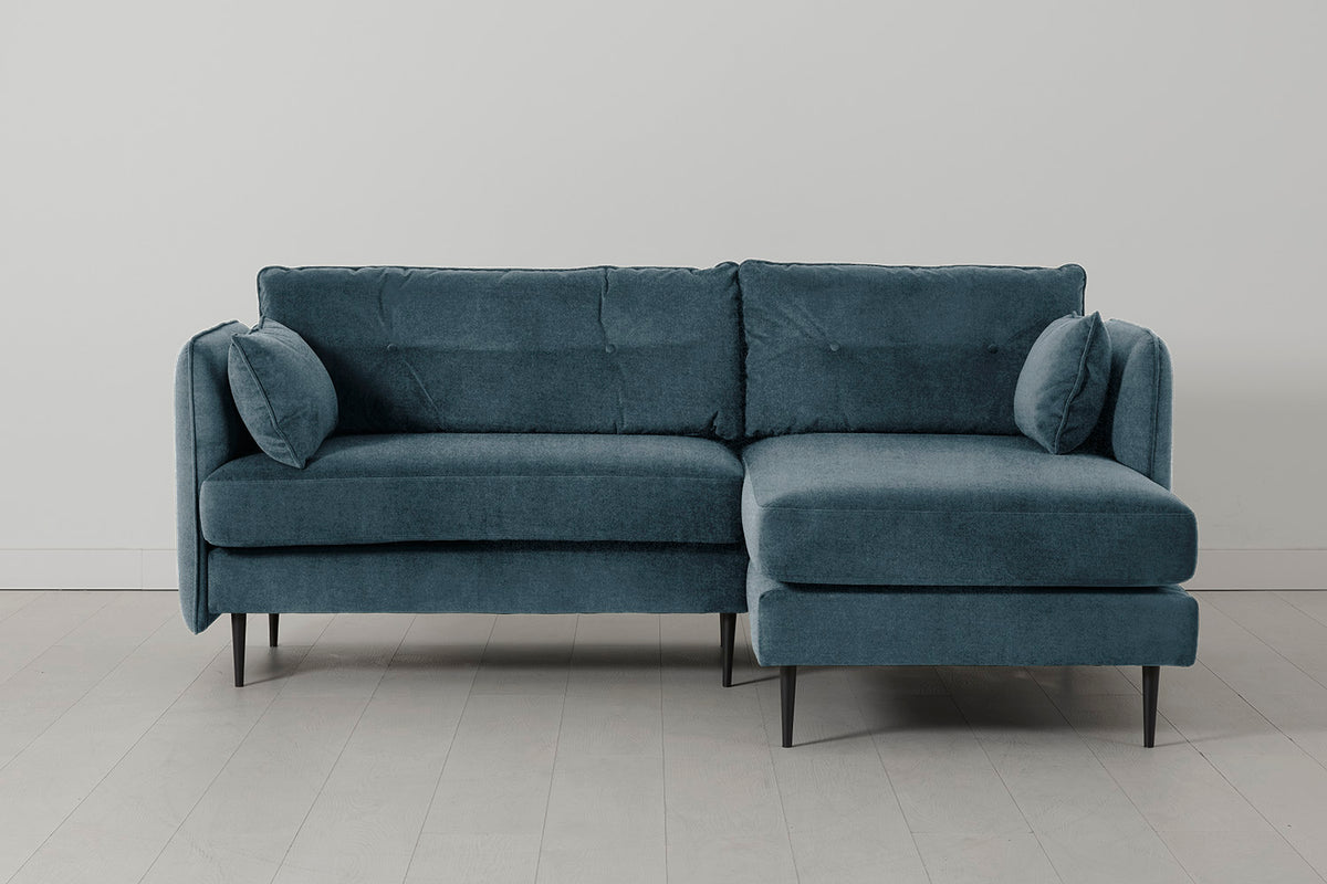 Model 19 3 Seater Right Chaise Sofa, Hydro — Front View