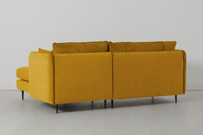 Model 19 3 Seater Right Chaise Sofa, Mustard — back view