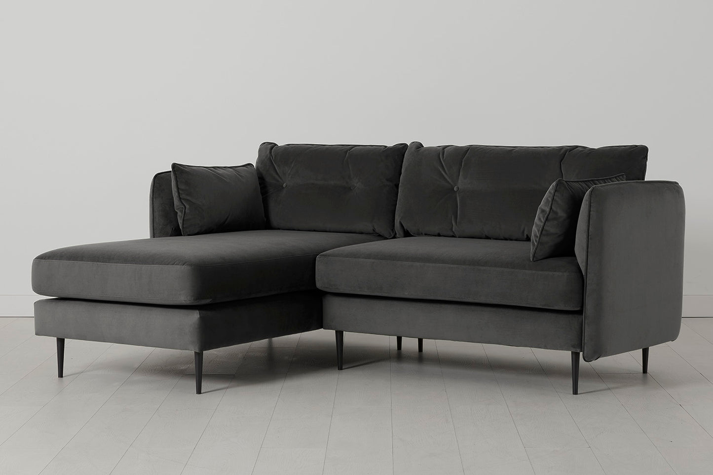 Model 19 3 Seater Left Chaise Sofa, Charcoal