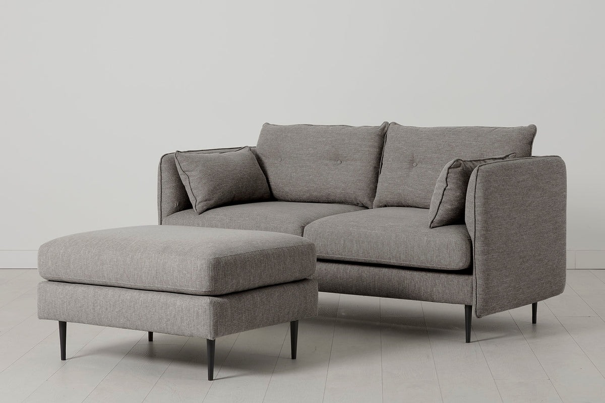 Model 19 2 Seater Sofa with Ottoman - Shadow