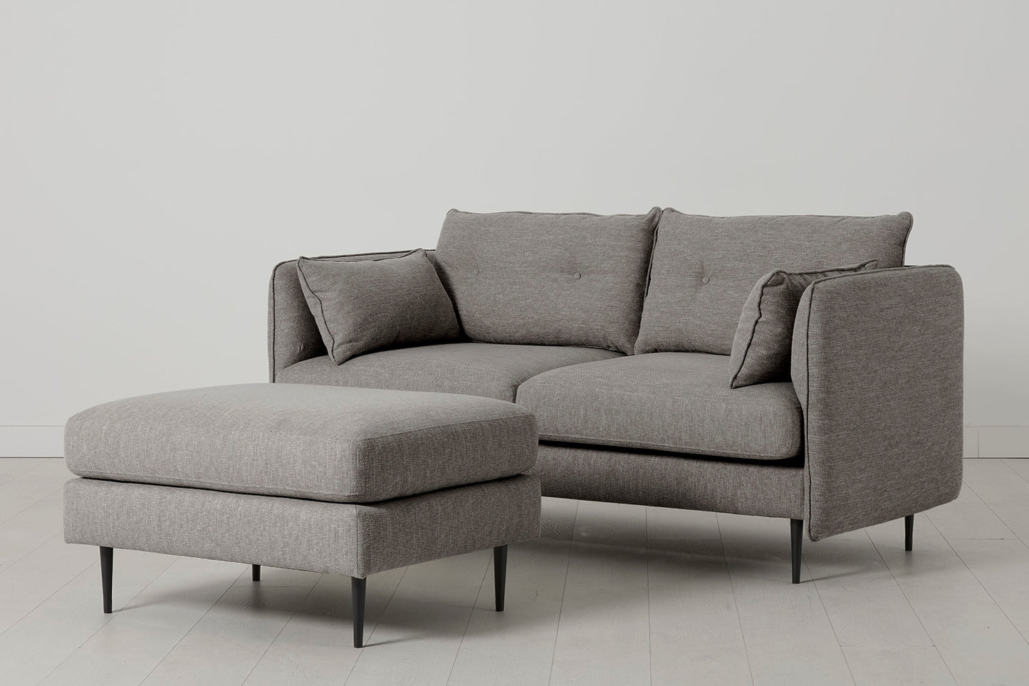 Model 19 2 Seater Sofa with Ottoman, Shadow