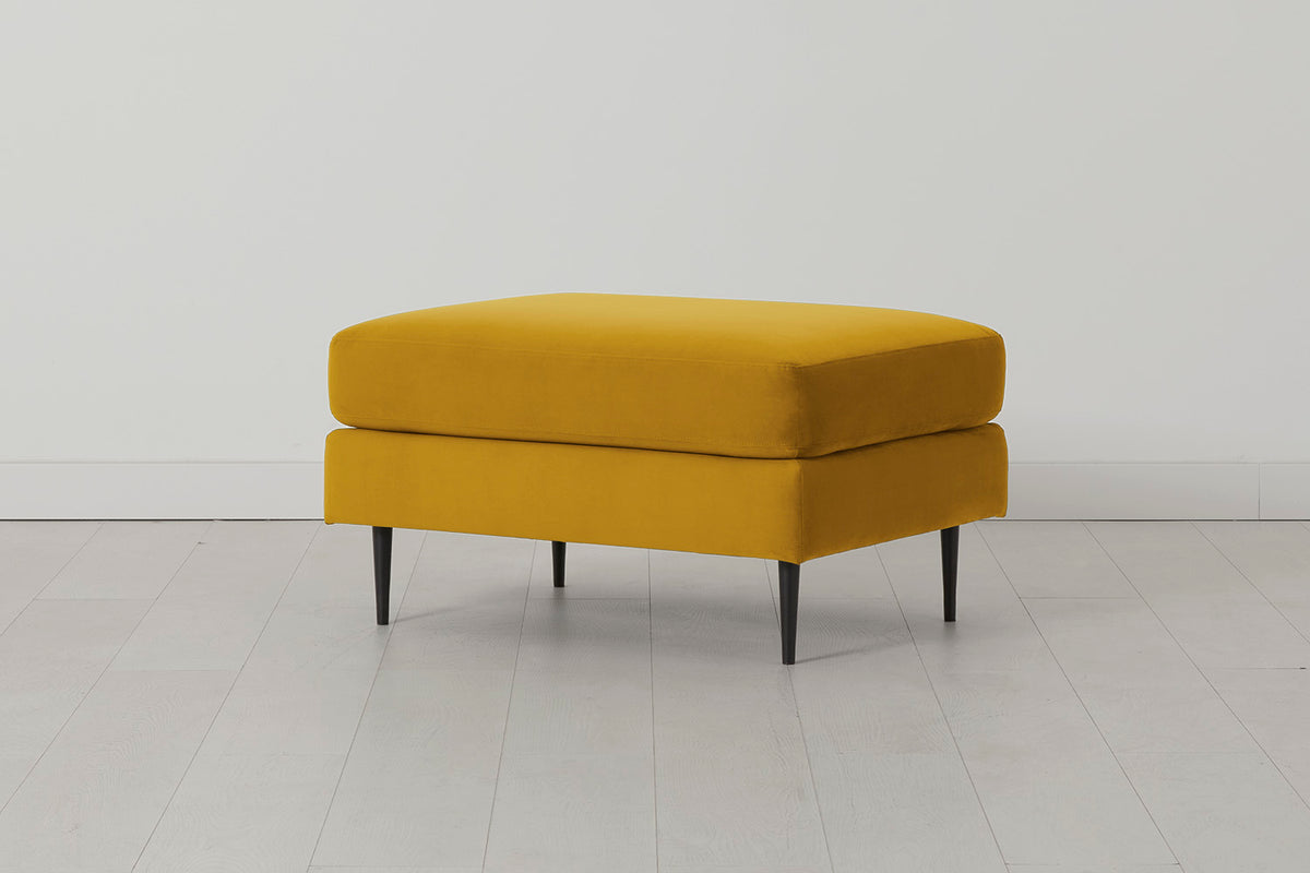 Model 19 Ottoman, Mustard — Side View