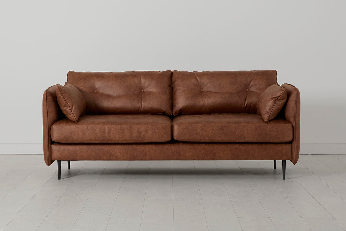 Model 19 3 Seater Sofa, Chestnut — Front View