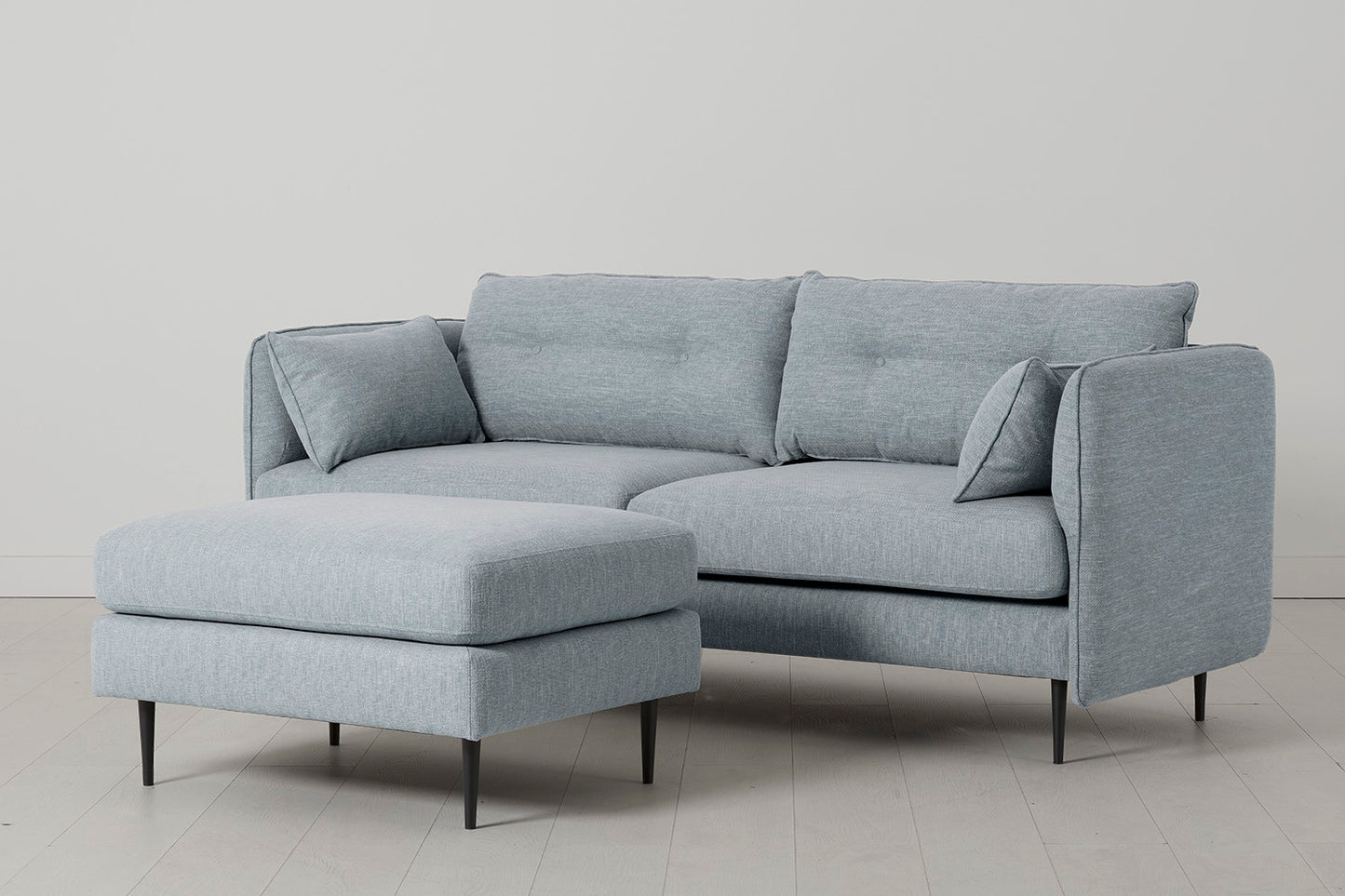 Model 19 3 Seater Sofa with Ottoman, Seaglass