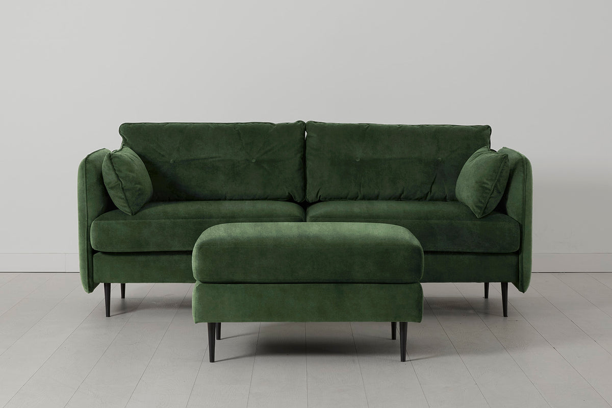 Model 19 3 Seater Sofa, Conifer — Side View
