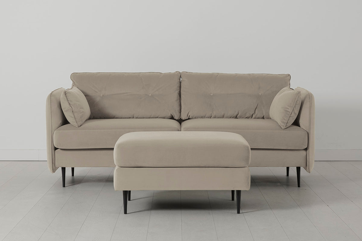 Model 19 3 Seater Sofa with Ottoman, Bone